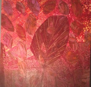 Feuille d'automne-3 Collage-acrylique, 2014 20 x 20 po. Vendu