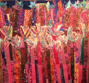 Palmiers incandescents Collage-acrylique, 2014 24 x 24 po. 240 $